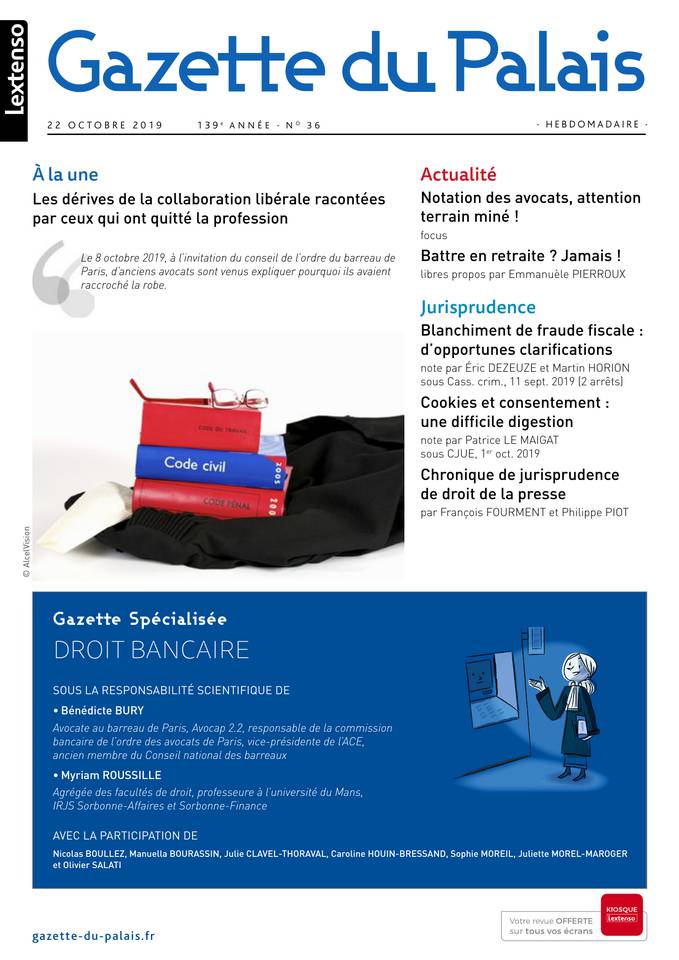 Gazette du Droit Bancaire 22 Octobre 2019